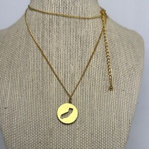 Kate Spade Gold Tone Round California Pendant Necklace 24” with 3” Extender